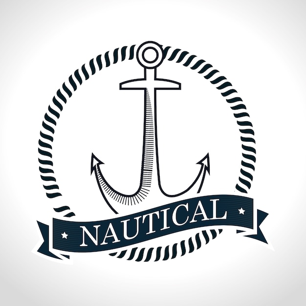 Premium Vector | Nautical frame with anchor