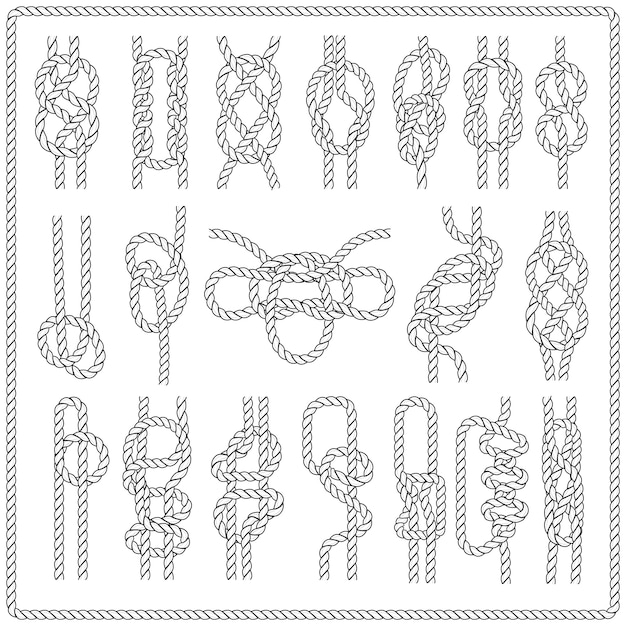 Nautical Knot Marine Rope Borders With Knots Navy Tying Frames