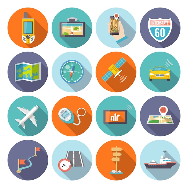 Download Navigation icons flat Vector | Free Download