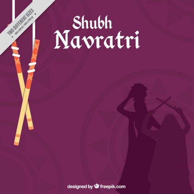 Navratri background with silhouettes | Free Vector