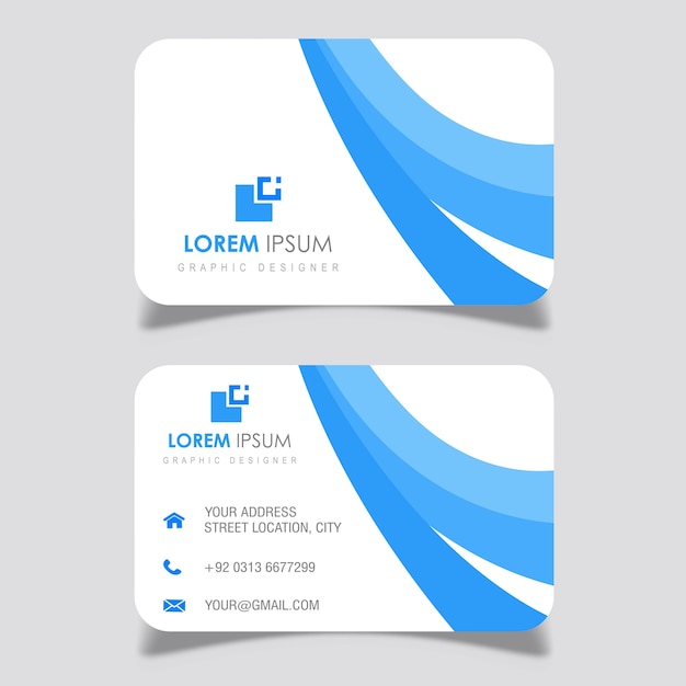 Free Vector | Navy blue wavy business card designs