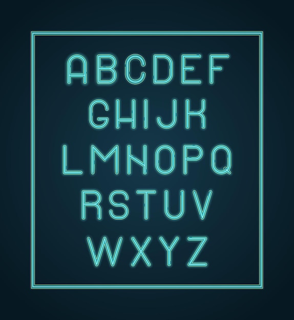 Premium Vector | Neon alphabet. lighting letters glow font lettering.