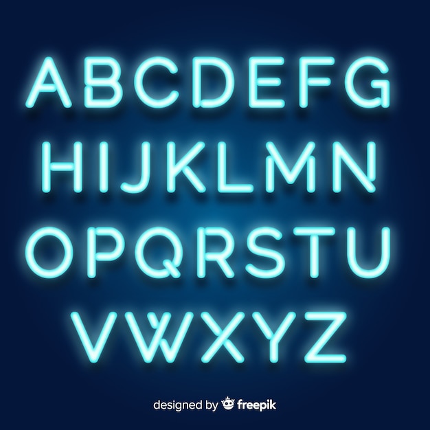 Free Vector | Neon alphabet in retro style