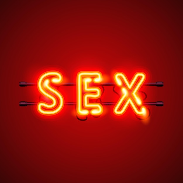 Premium Vector Neon Banner Sex Text On The Red Background Vector Illustration