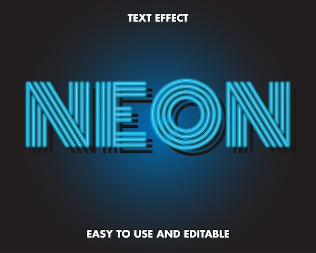 Premium Vector | Neon blue text effect.