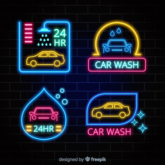 Download Free Neon Car Wash Sign Collection Free Vector Use our free logo maker to create a logo and build your brand. Put your logo on business cards, promotional products, or your website for brand visibility.