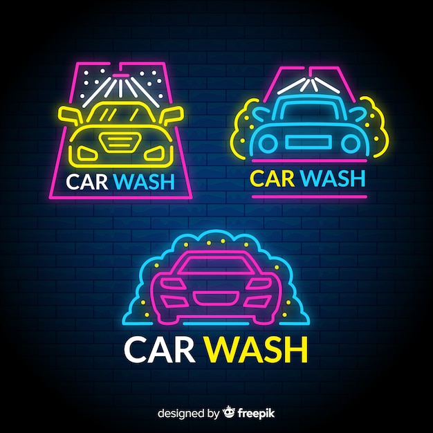 Download Free Download This Free Vector Neon Car Wash Sign Pack Use our free logo maker to create a logo and build your brand. Put your logo on business cards, promotional products, or your website for brand visibility.