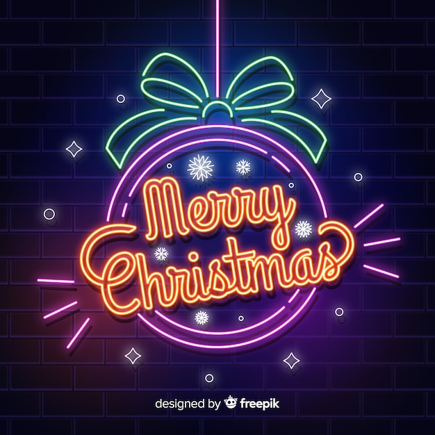 Free Vector | Neon christmas background