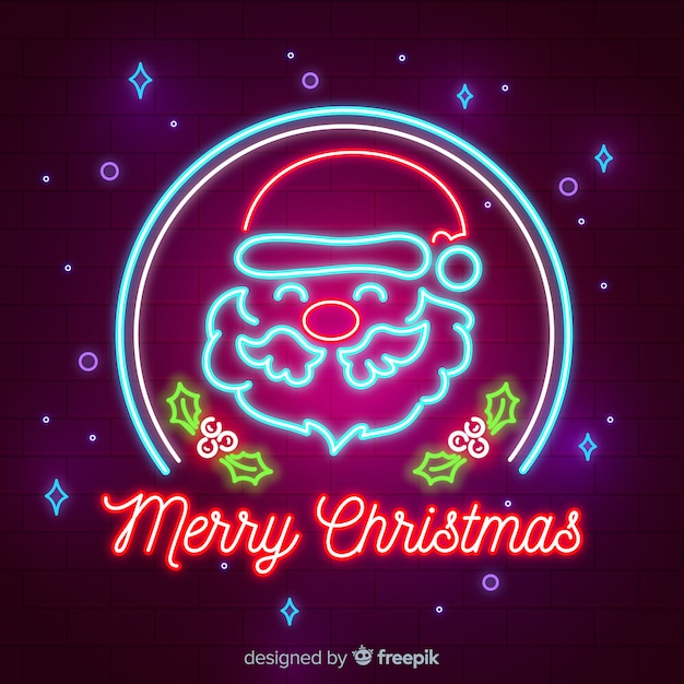 Free Vector | Neon christmas background