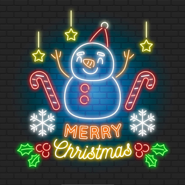 Free Vector | Neon christmas tree