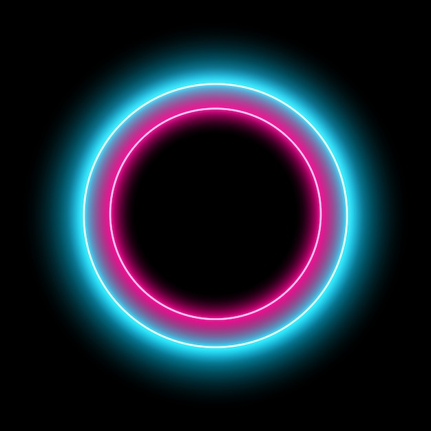 Download Neon circle with light effect. modern round frame with ...