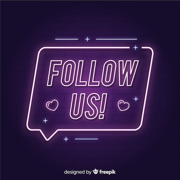 Free Vector | Neon follow us background