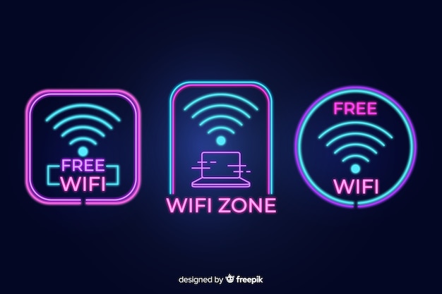 Download Neon free wifi sign collection | Free Vector