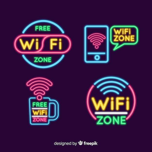Download Free Download This Free Vector Neon Free Wifi Sign Collection Use our free logo maker to create a logo and build your brand. Put your logo on business cards, promotional products, or your website for brand visibility.