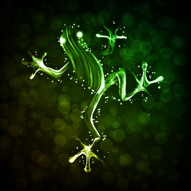 Premium Vector | Neon frog, abstract lights backgrounds