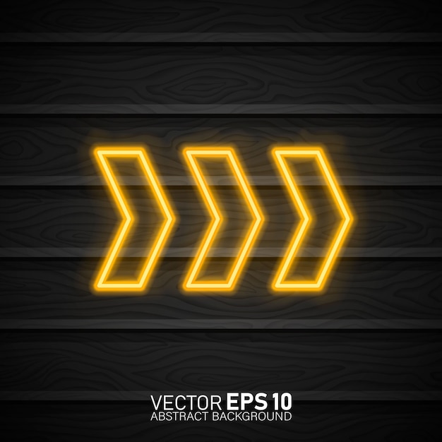 Premium Vector Neon Glowing Arrow Pointer On Dark