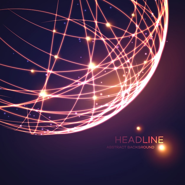 Neon grid globe background. vector illustration Premium Vector