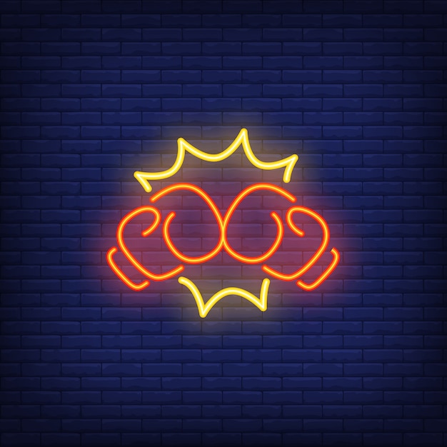 Free Vector Neon Icon Of Boxing Punch