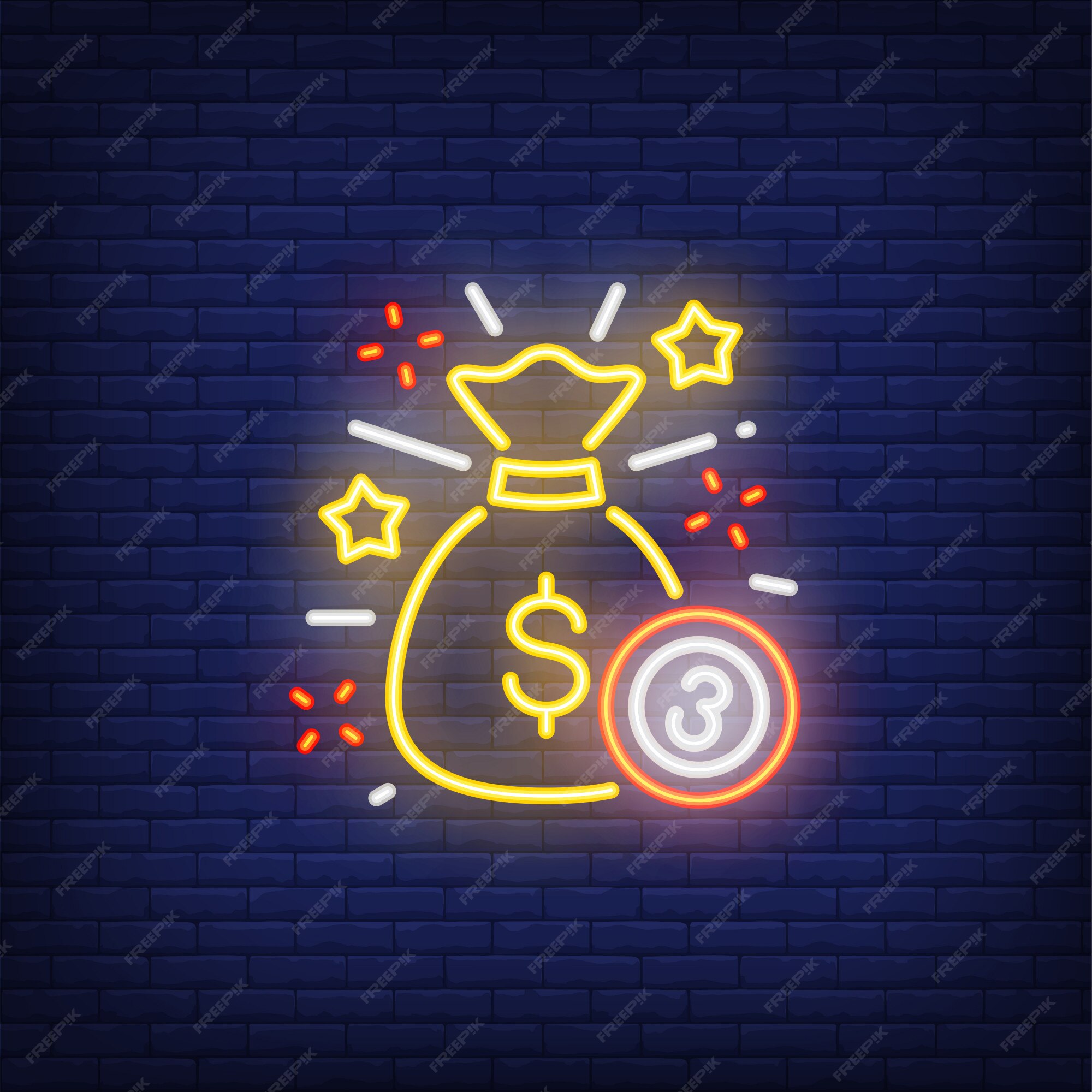 Free Vector | Neon icon of jackpot