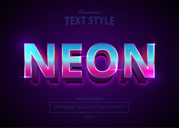 Premium Vector | Neon Illustrator Text Effect