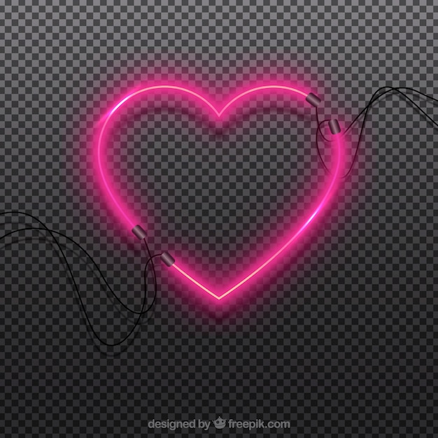 Neon isolated heart background Vector | Free Download