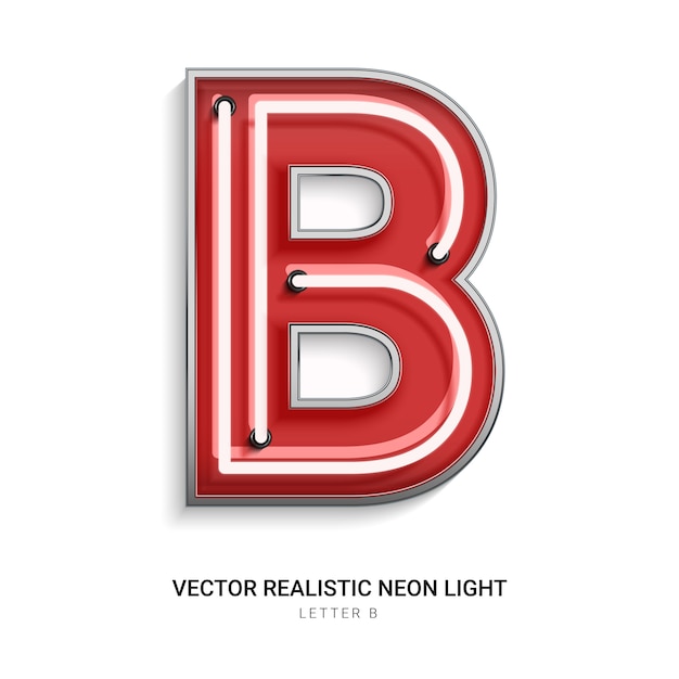 Premium Vector | Neon Letter B