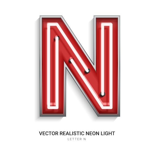 Premium Vector Neon Letter N