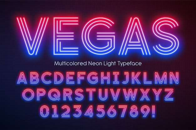 Download Free Neon Light Alphabet Multicolored Extra Glowing Font Premium Vector Use our free logo maker to create a logo and build your brand. Put your logo on business cards, promotional products, or your website for brand visibility.
