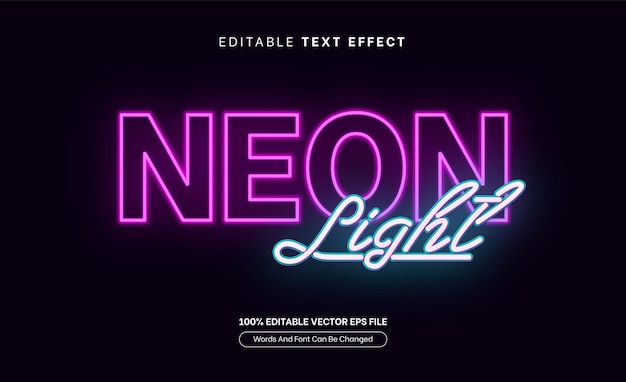 Premium Vector | Neon light text effect glowing background text effect ...