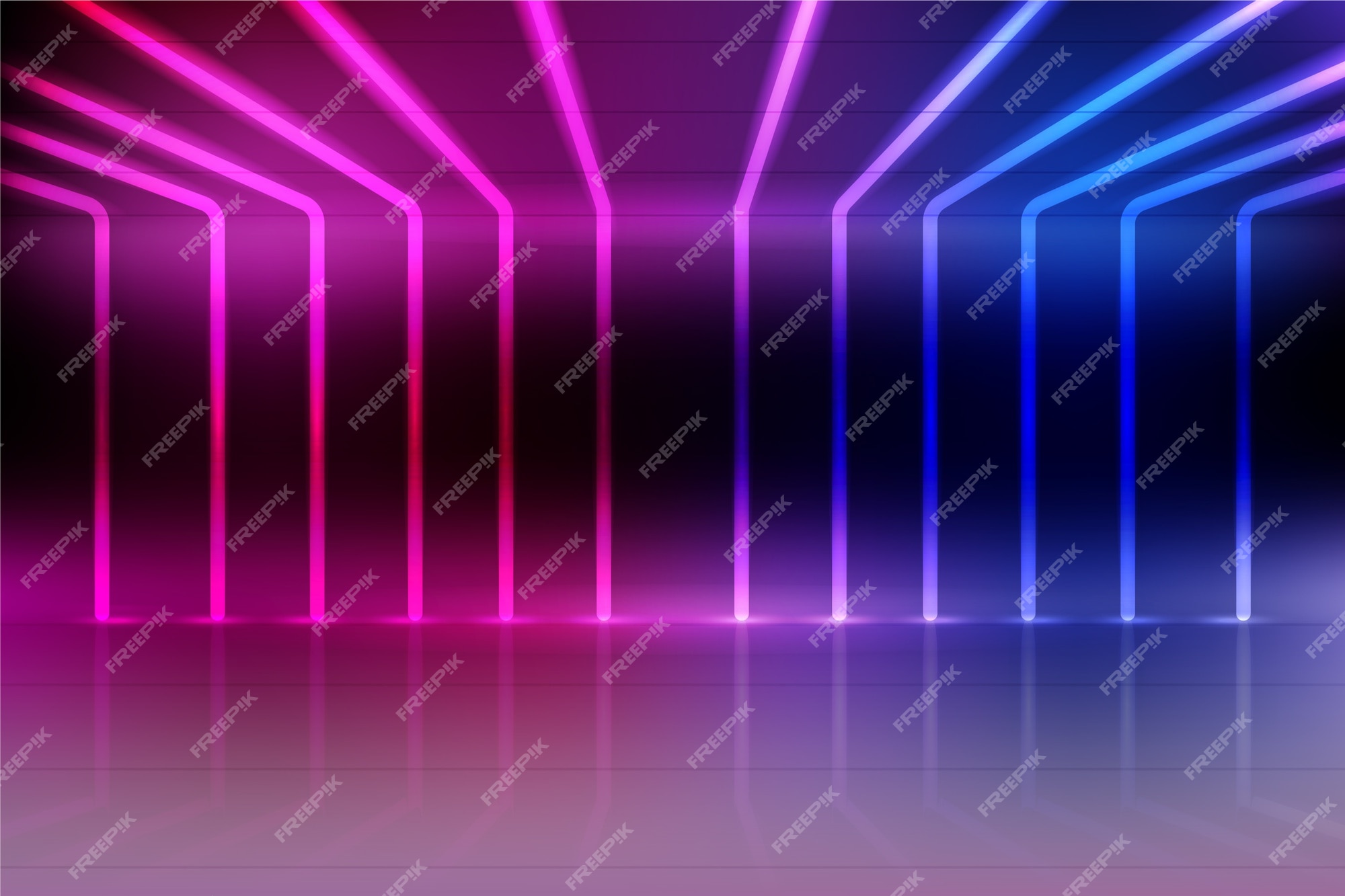 Free Vector | Neon lights background in gradient blue and violet