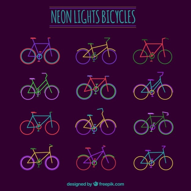 Neon lights bicycles collection