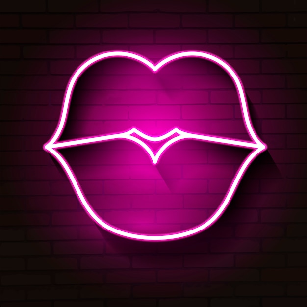 Premium Vector Neon Lips Sign 4633