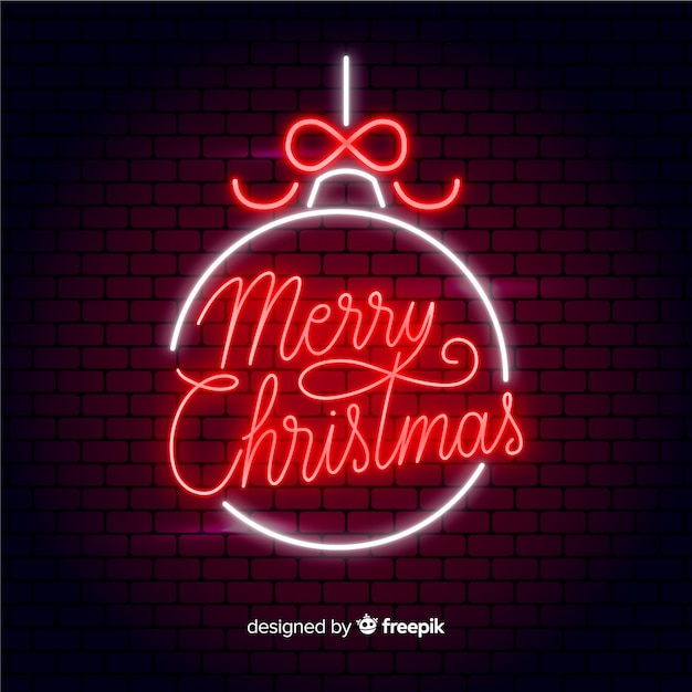 Free Vector | Neon merry christmas