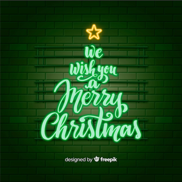 Neon merry christmas Vector | Free Download