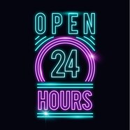 Free Vector Neon open 24 Hours Sign