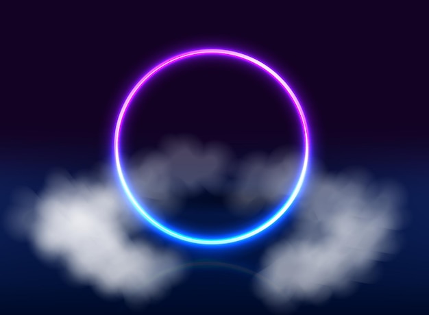 Premium Vector | Neon Purple And Blue Circle Background