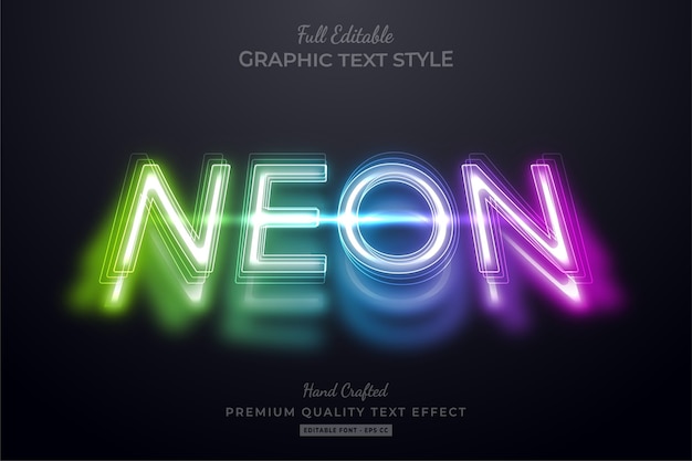 Premium Vector | Neon shadow editable premium text style effect