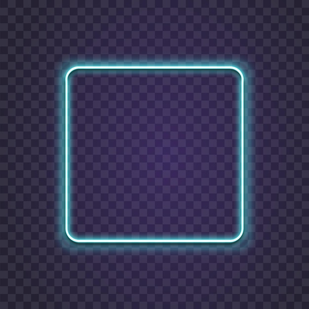 Premium Vector | Neon square. glow frame border. glossy rectangle on ...