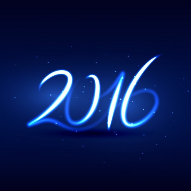 Neon style happy new year 2016 card