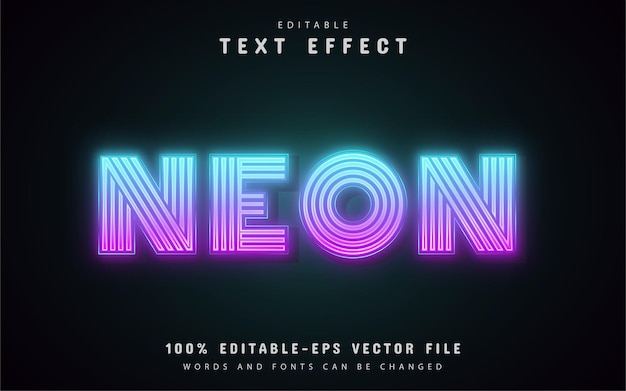 Premium Vector | Neon text effect template