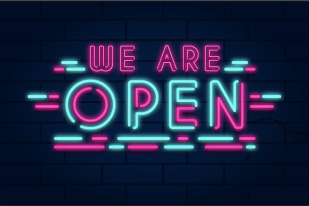 Free Vector | Neon we are open sign