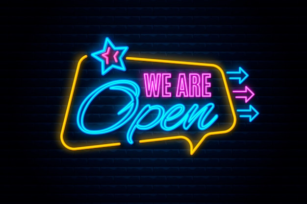 Free Vector | Neon we are open sign