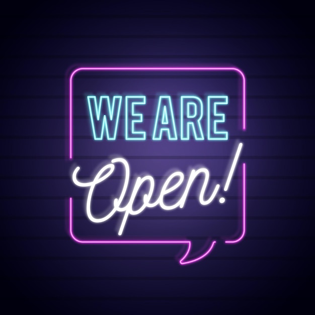 Free Vector | Neon we are open sign