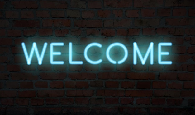 Premium Vector | Neon welcome word realistic vector letters on the ...