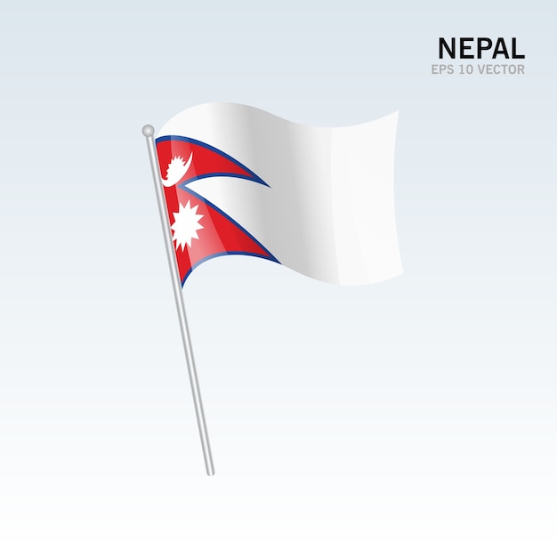 Download Nepal waving flag isolated on gray background | Premium Vector