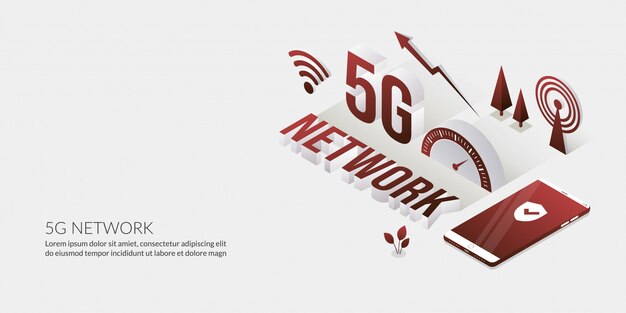 Network connection, the ultra high speed internet technology with 3d text Premium Vector