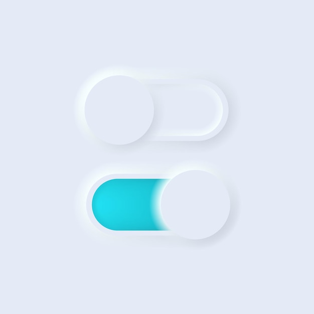 Premium Vector | Neumorphism switch button ui design. neumorphic switch ...