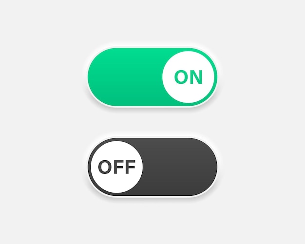 Premium Vector | Neumorphism switch on and off icons. on and off slide ...