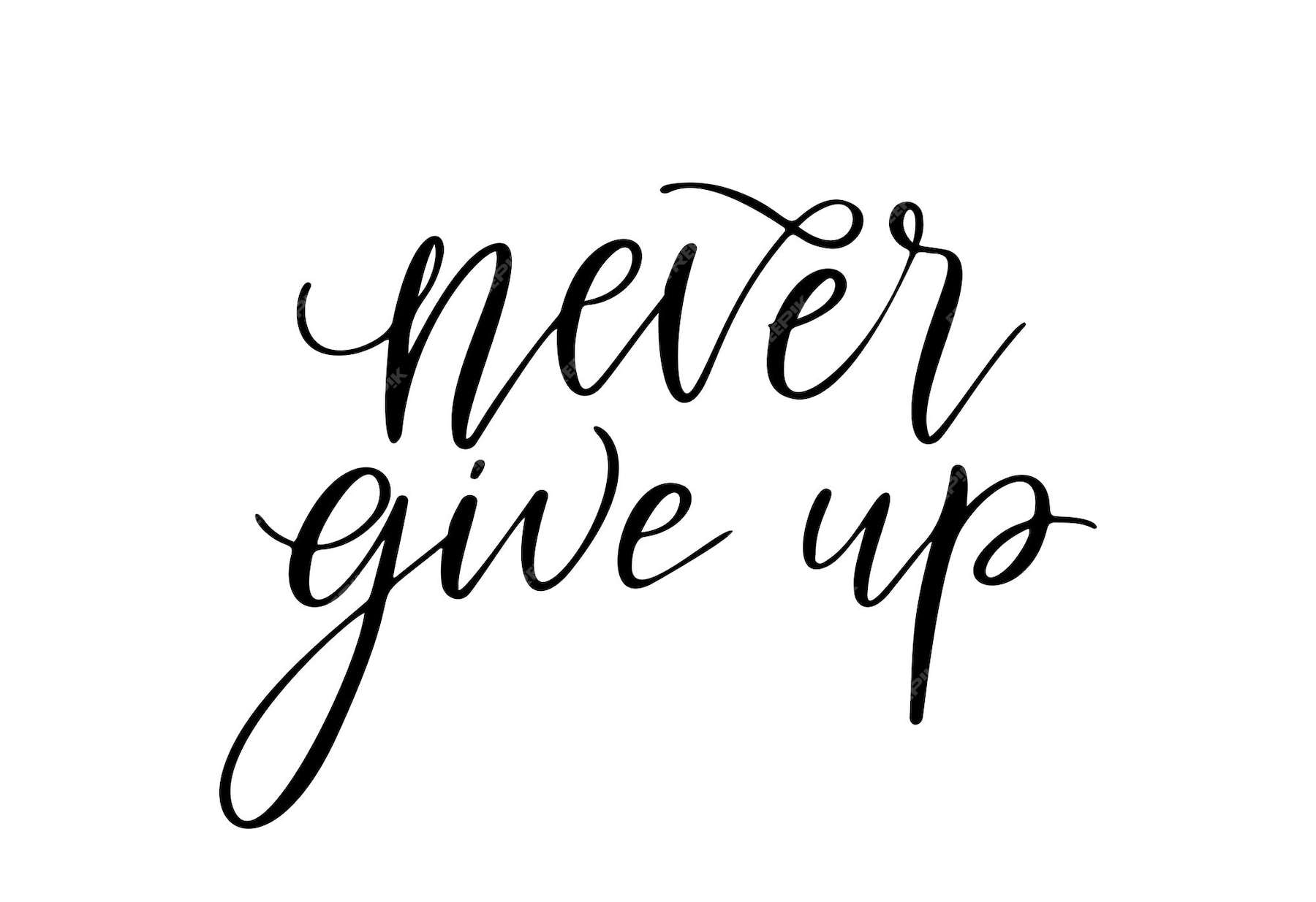 Premium Vector | Never give up - vector quote. life positive motivation ...