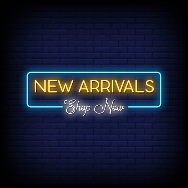 New arrivals neon signs style text | Premium Vector